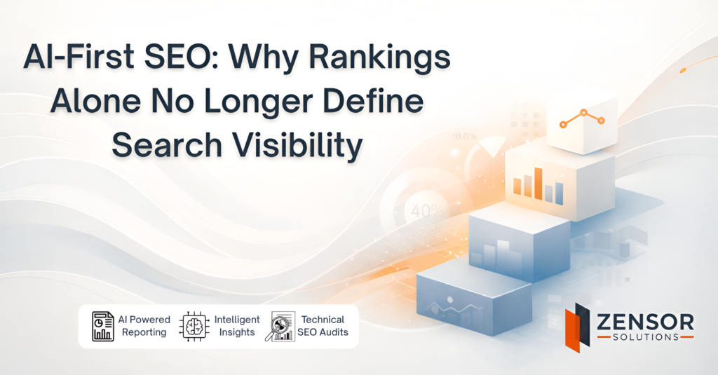 Abstract enterprise background representing AI-first SEO and search visibility insights
