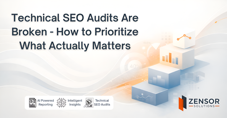 Abstract visualization of prioritizing technical SEO audit issues based on impact rather than volume