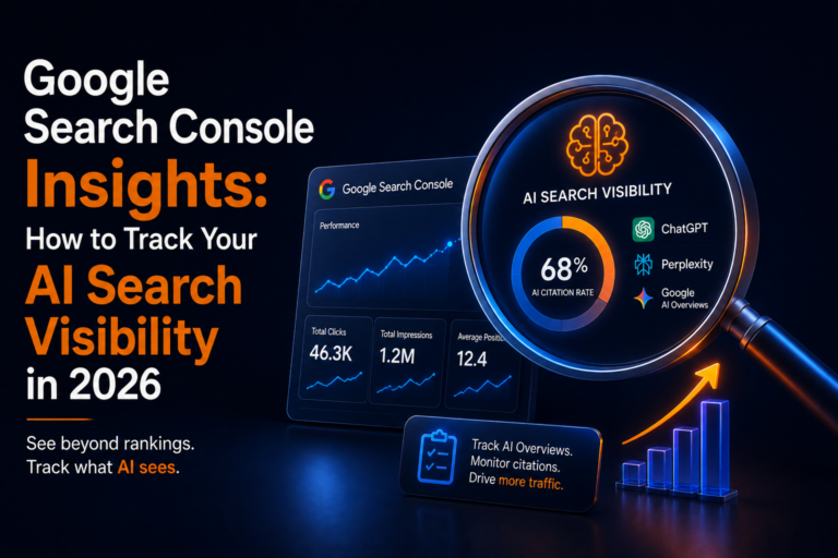 Google Search Console insights showing AI search visibility and citation tracking across AI search platforms
